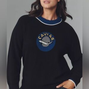 Rachel Antonoff Caviar Intarsia Sweater 1X New Anthropologie Plus Cotton New